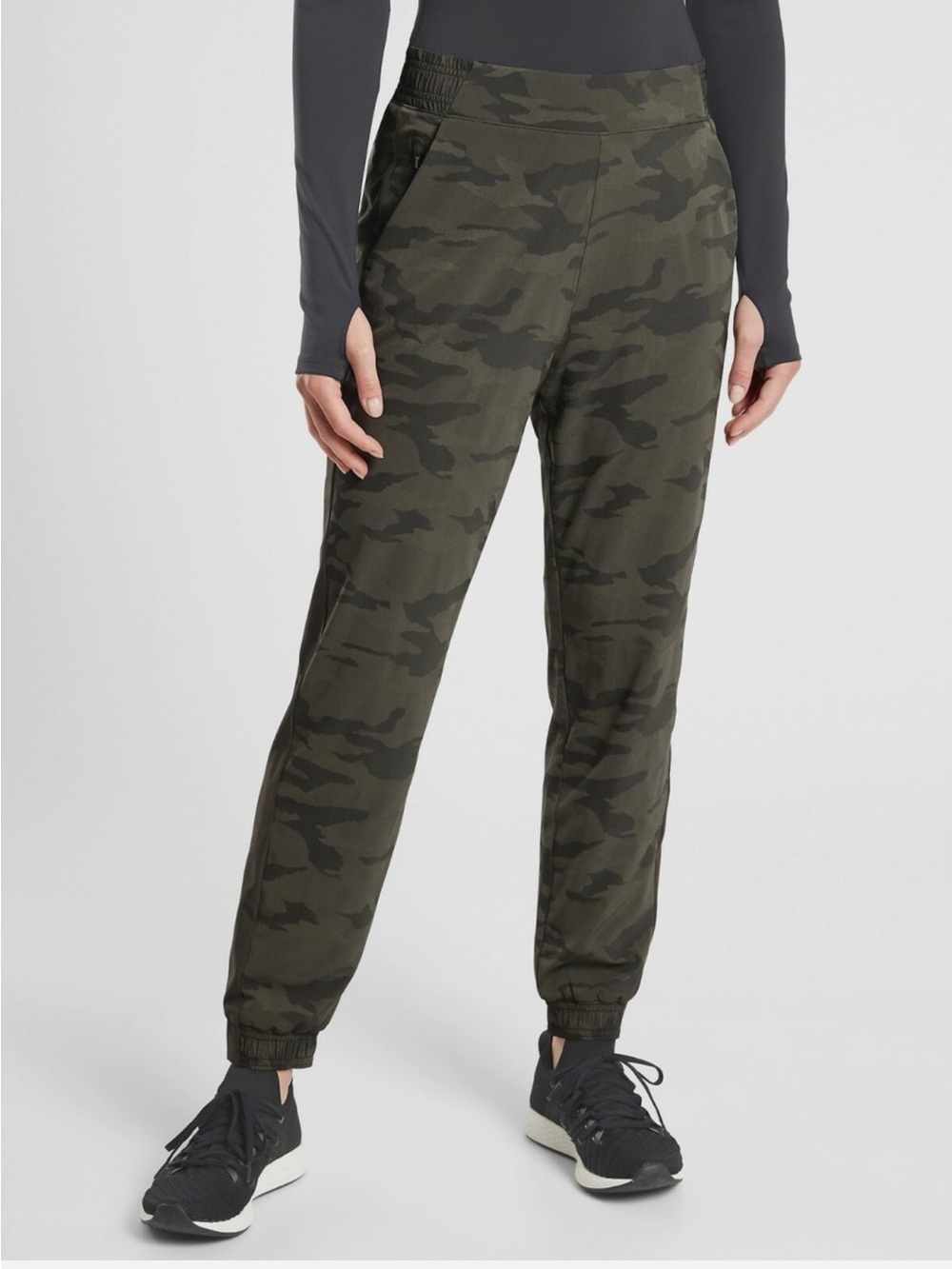 Athleta Brooklyn Lined Camo Joggers Olive Athletic Pants Women’s 10